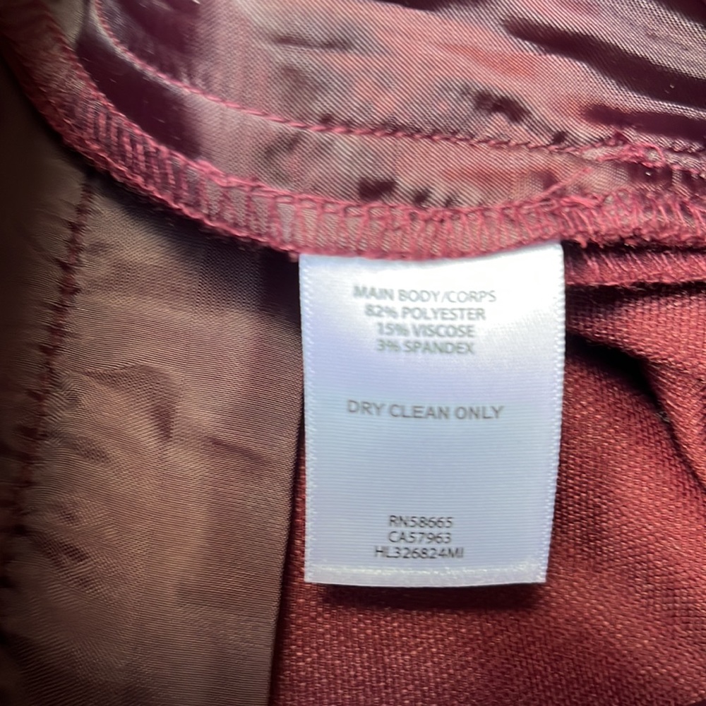 🌹TROUVE maroon burgundy stretch plain front trouser dress pants Sz 2 - Picture 9 of 10